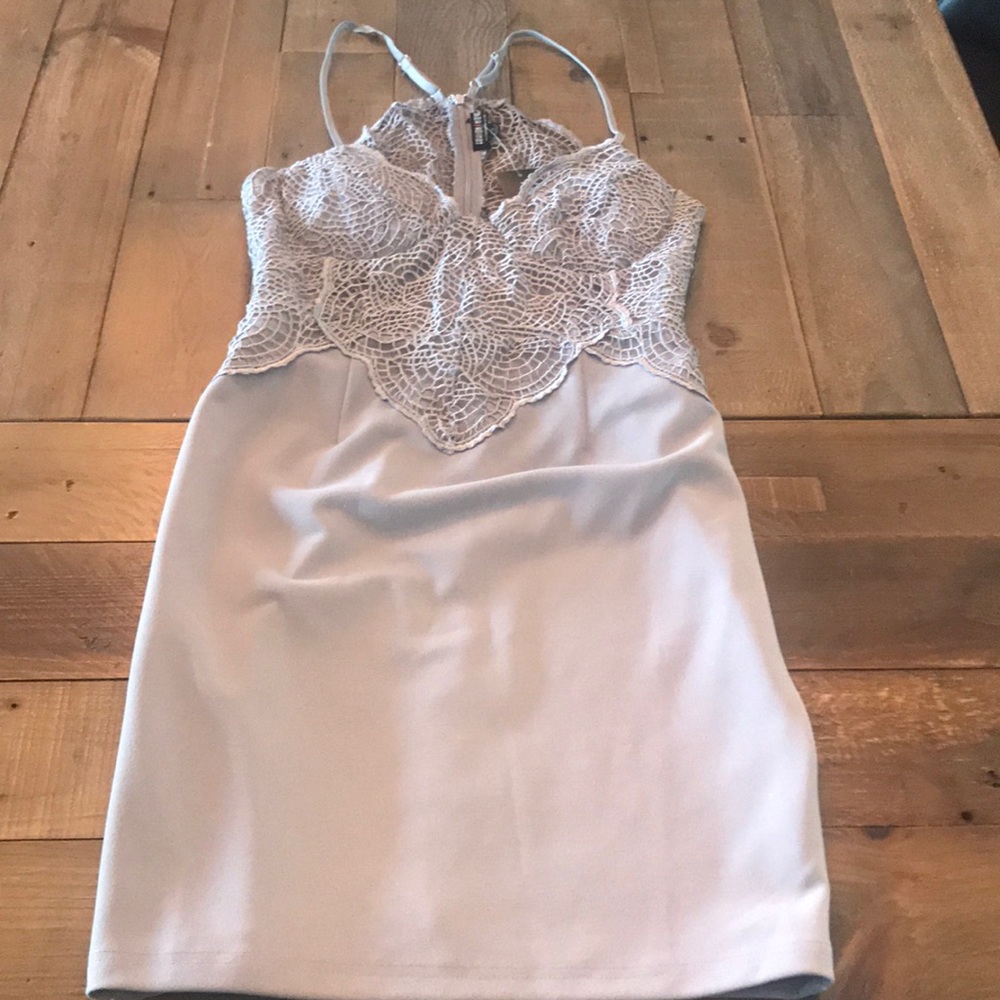 Light lilac/ gray mini dress